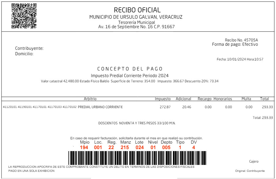 Ejemplo Recibo